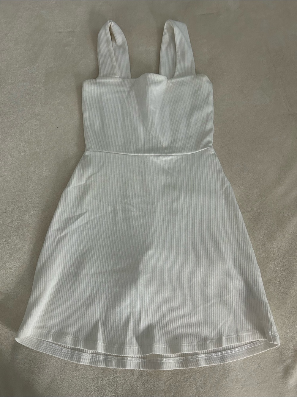Pink by Victoria Secret Sleeveless White Ribbed A-Line Dress size XS